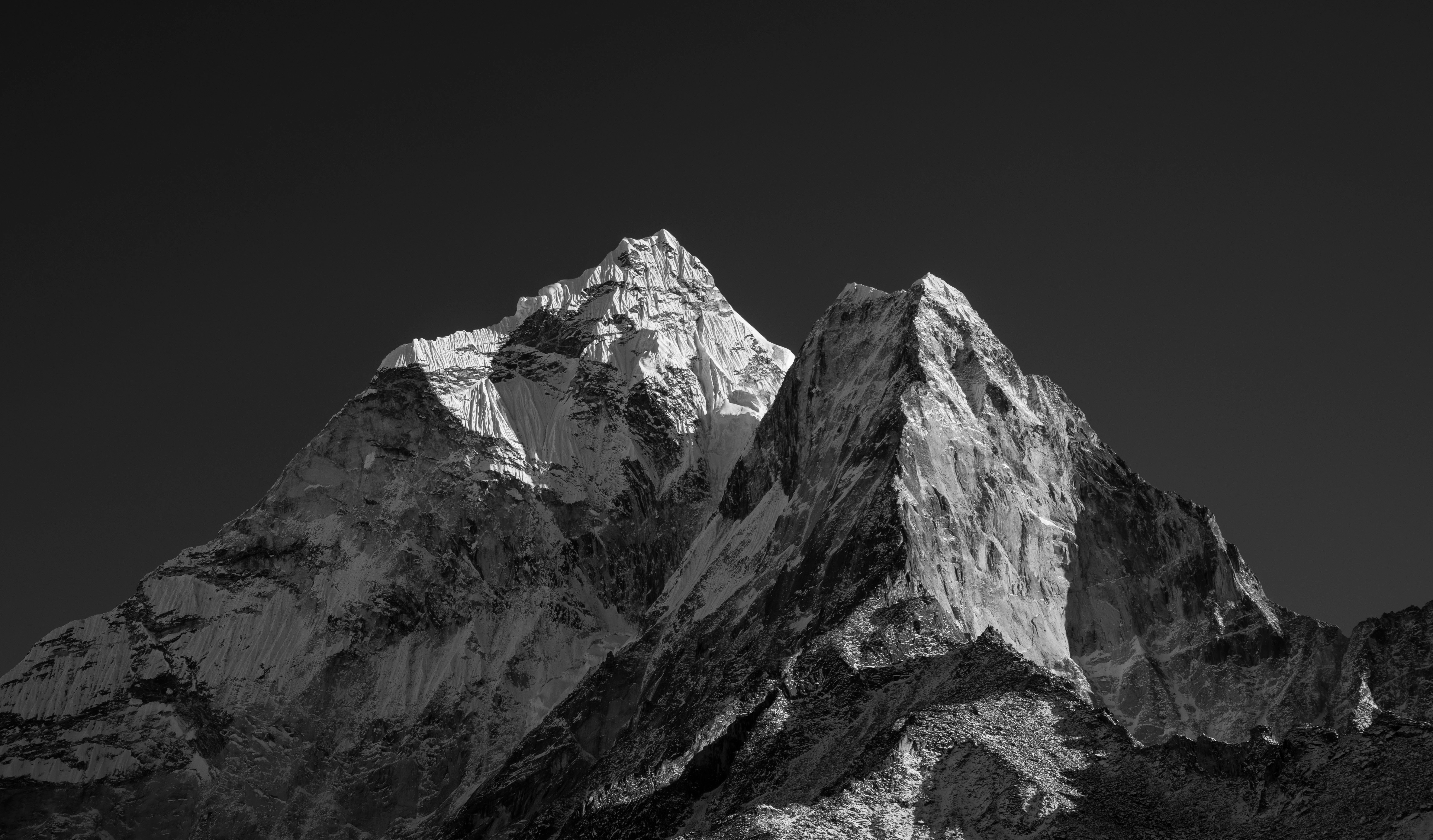 grayscale of mountain